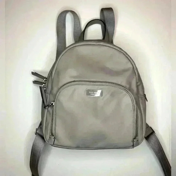 Kate Spade Dawn Medium Nylon Backpack Soft Taupe WKRU5913 Grey - Picture 1 of 10